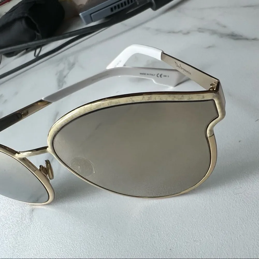 CHRISTIAN DIOR SYMMETRIC GBZQV WHITE MARBLE AUTHENTIC FRAMES SUNGLASSES 59-19